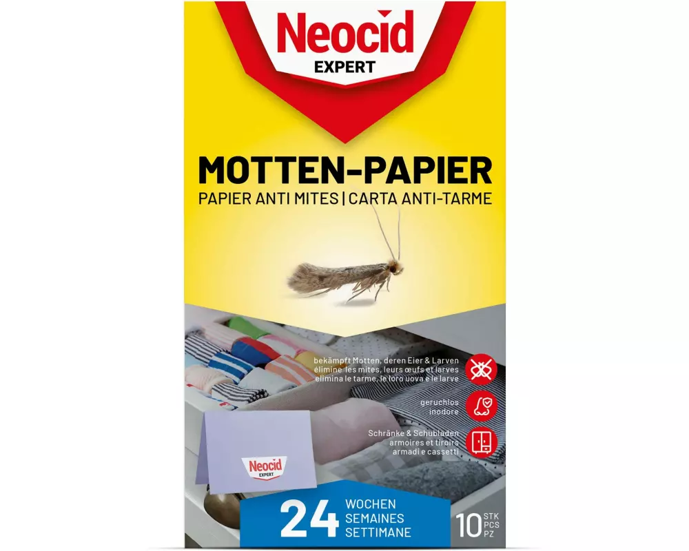Neocid Expert Insektenfalle Motten-Papier, 10 Stück