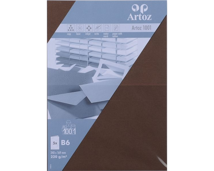 ARTOZ Karten 1001 B6 107362266 220g, braun 5 Blatt