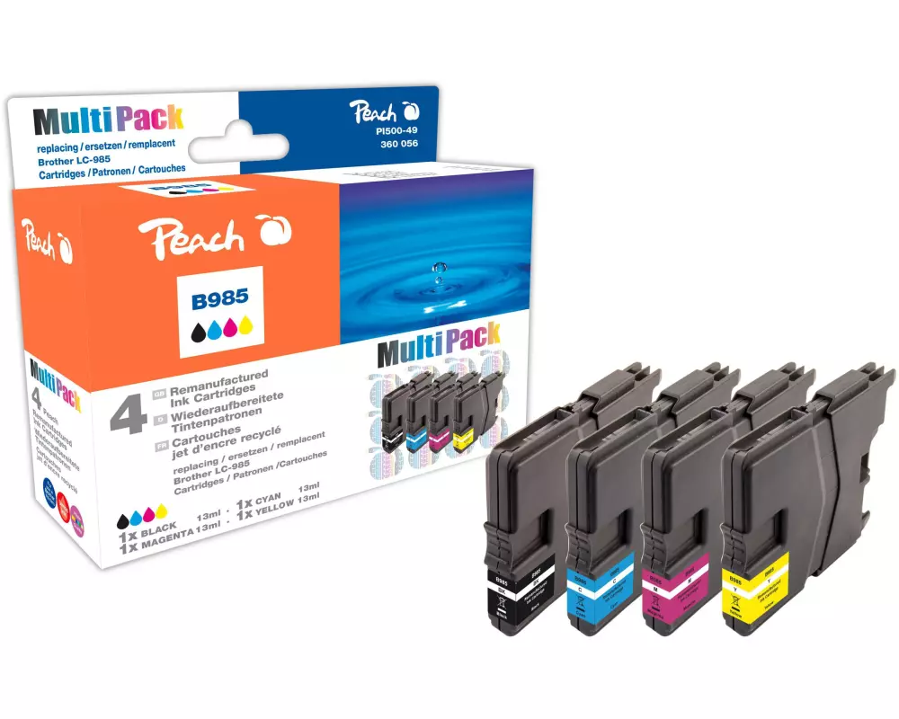 Peach Tintenset Brother LC-985 XL C/M/Y/BK