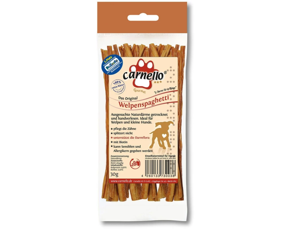 Carnello Kausnack Welpenspaghetti 12 cm, 30 g