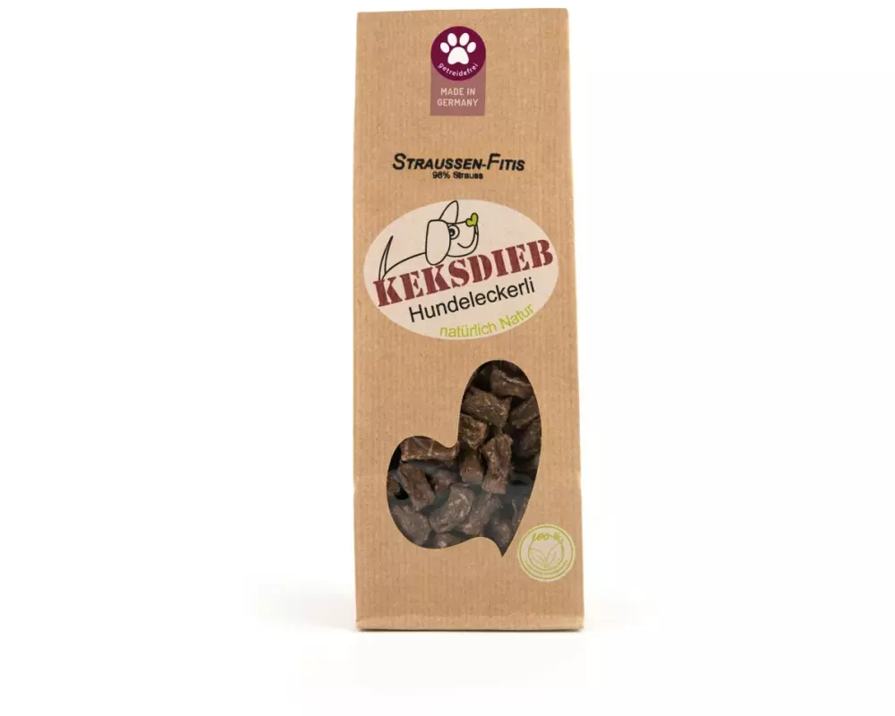 KEKSDIEB Leckerli Straussen Fitis, 125 g