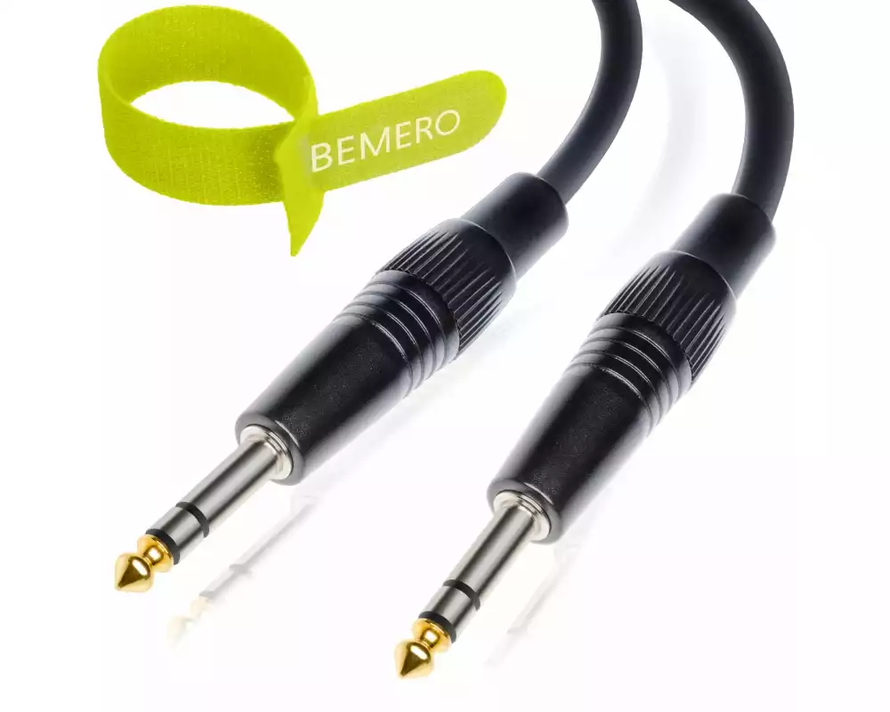 Bemero Audio-Kabel 6.3 Klinken - 6.3 Klinken 10 m, Schwarz