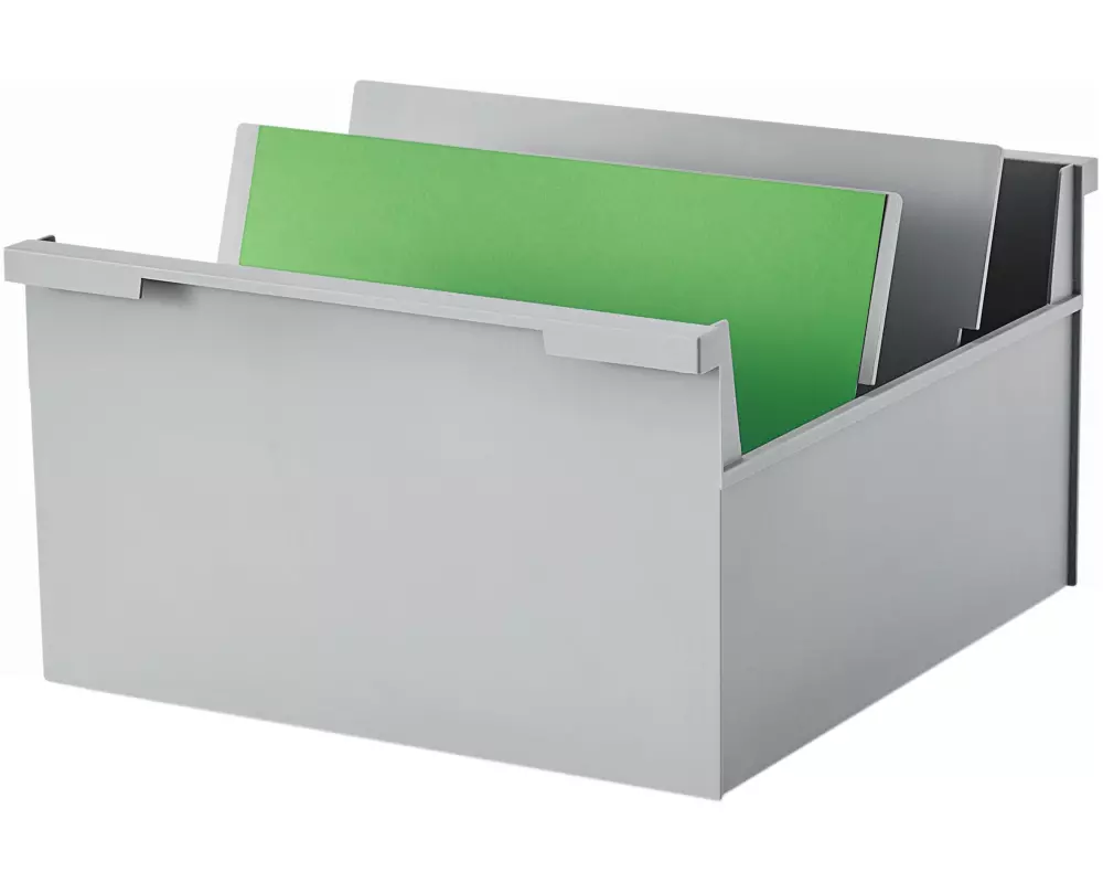 Styro Karteibox quer A4, Grau