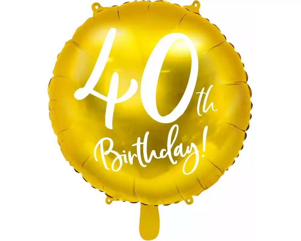 Partydeco Folienballon 40th Birthday Gold/Weiss