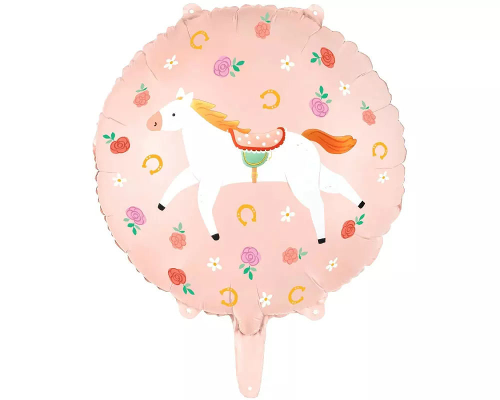 Partydeco Folienballon Pferd Rosa