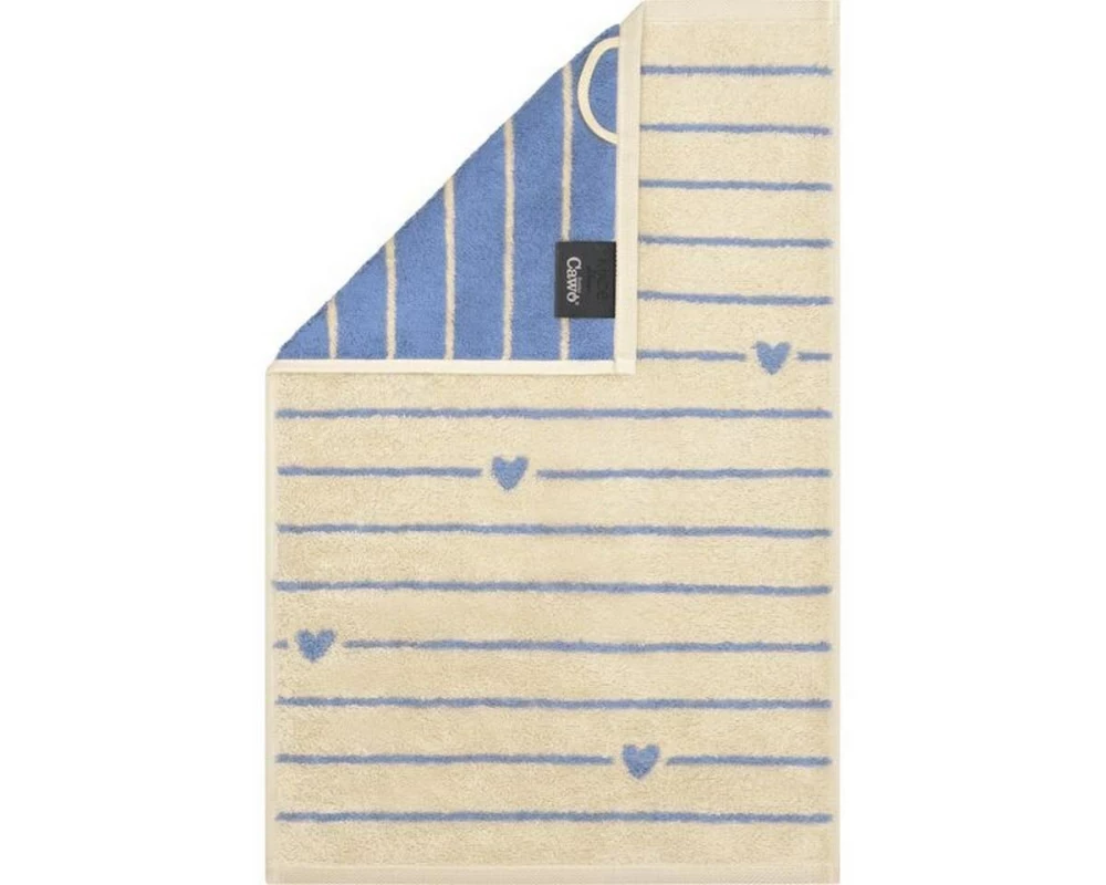 Cawö Gästetuch Heart Beats 30 x 50 cm, Blau