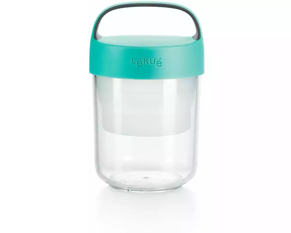Lékué Smoothiebehälter Glas To Go, 400 ml, Türkis