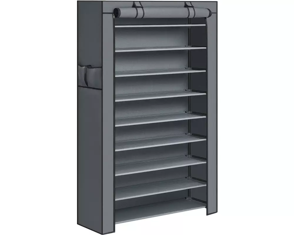 Songmics Schuhregal mit Abdeckung 88 x 160 cm, Grau