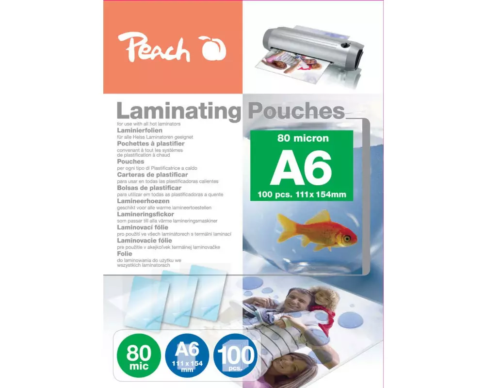 Peach Laminierfolie A6 80 mic A6, Glänzend