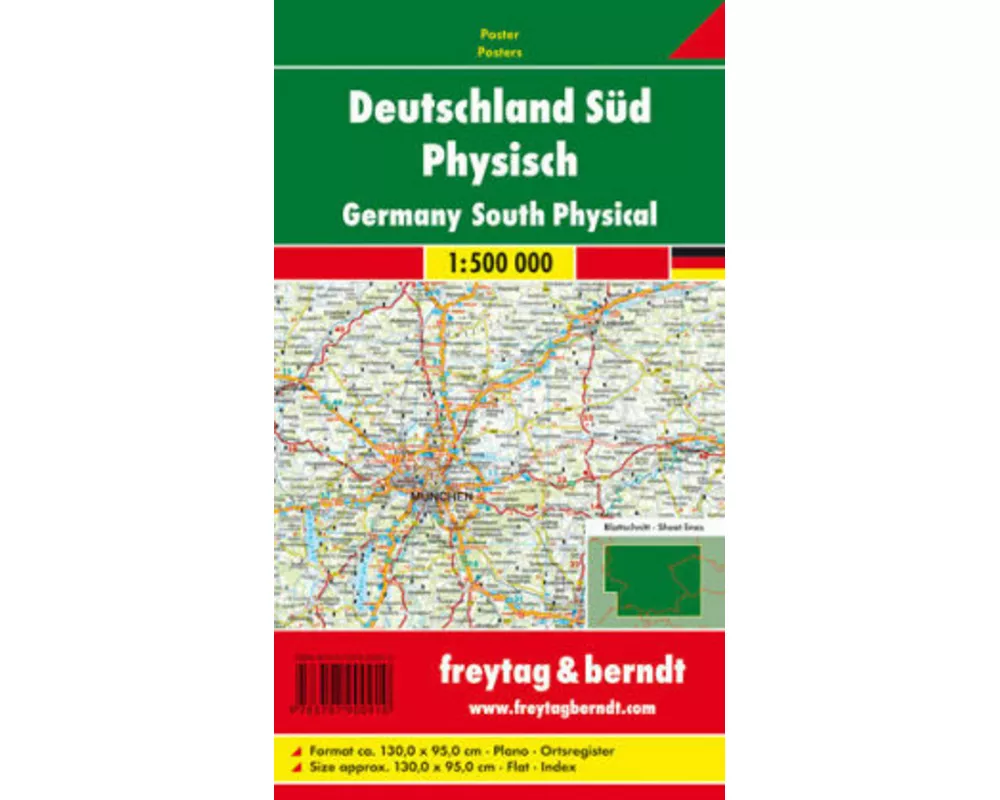freytag & berndt Poster Deutschland Süd physisch 1:500.000