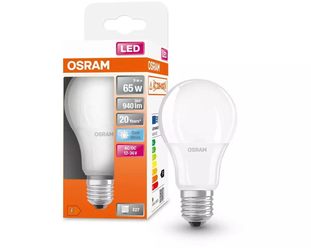 OSRAM Lampe Star Clas A 65, 9W, E27, Neutralweiss (NW)