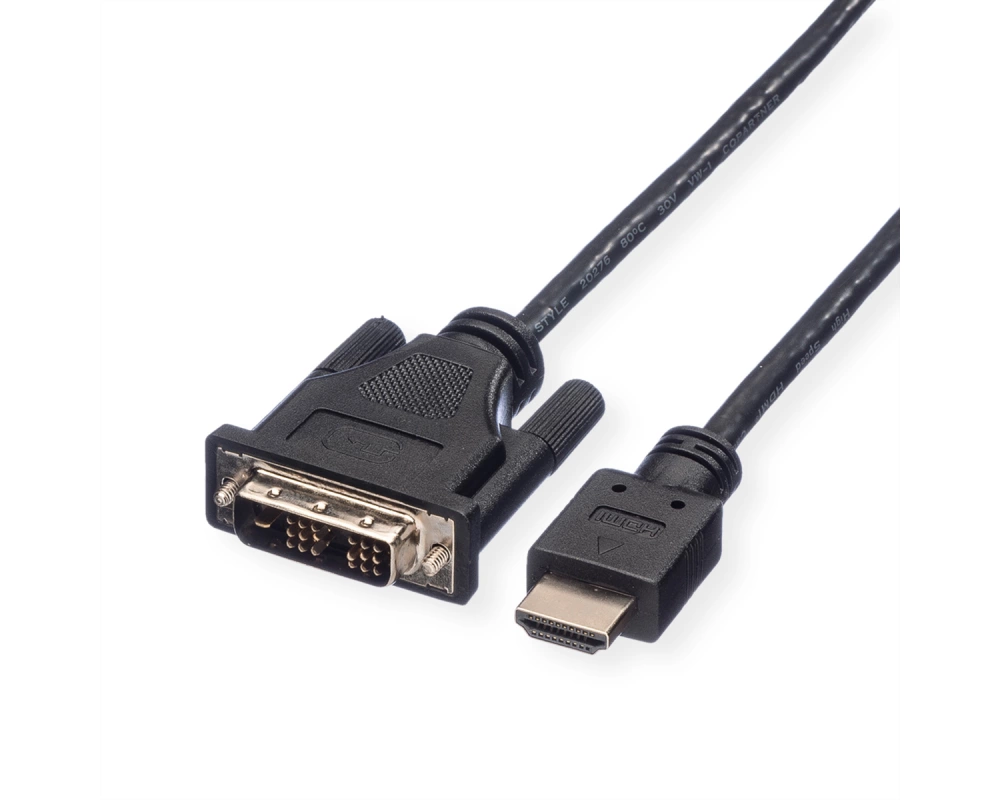 ROLINE Kabel DVI (18+1) ST - HDMI ST, schwarz, 3 m