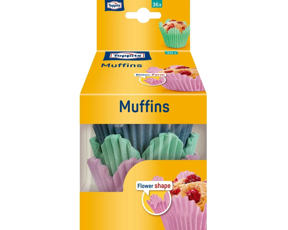 Toppits Muffin Backform Muffins Blütenform 36 Stück