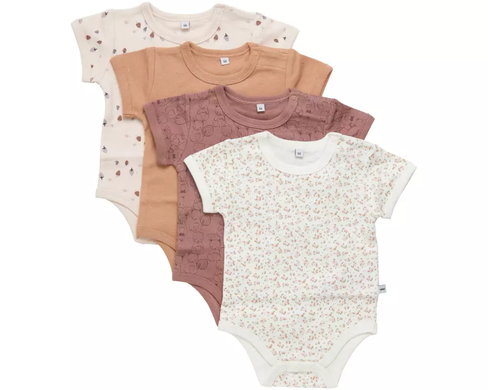 pippi Kurzarm-Body 4er Set Burlwood Gr. 98