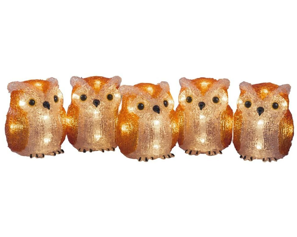 Konstsmide LED-Acryl-Eulen, 5er-Set 3.6 W, IP55