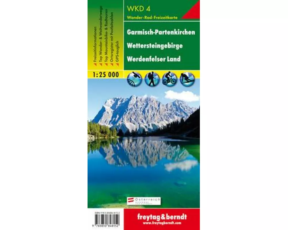 freytag & berndt Wanderkarte WKD 4 Garmisch-Partenkirchen - Wettersteingebirge - Werdenfelser Land 1:25.000