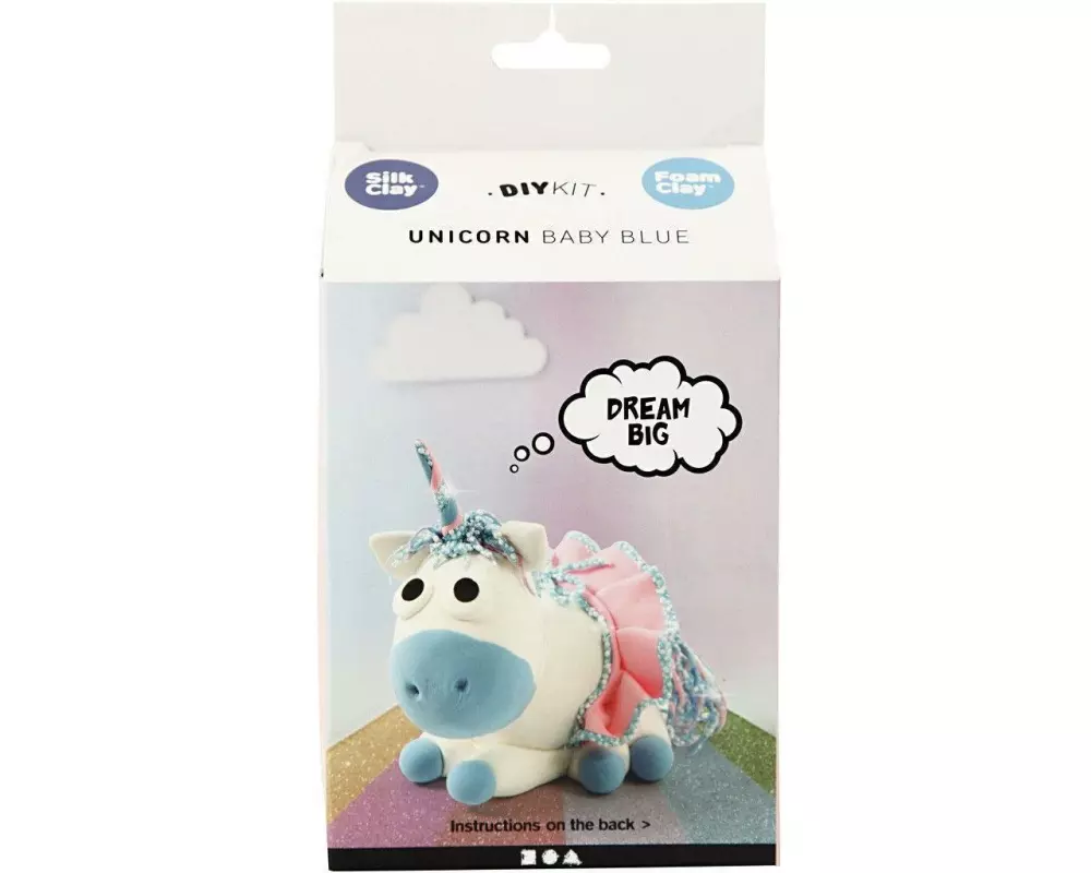 Creativ Company Modellier-Set Foam & Silk Clay Set Einhorn, Blau