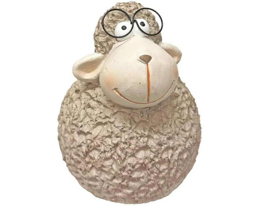 Dameco Schaf mit Brille 15.5 x 12.5 x 20 cm, Braun
