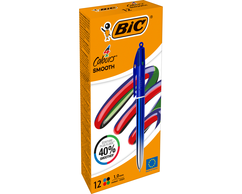 BIC Kugelschreiber 4 Colours 0.4mm 524091 Smooth Grad, blau