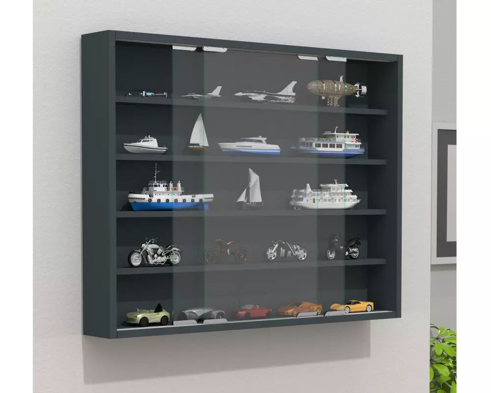 VCM Vitrine Agisa L 77 x 60 cm, Anthrazit