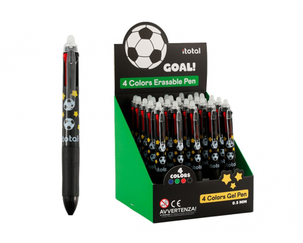 I-TOTAL Kugelschreiber 4in1 XL1806U Fussball, radierbar