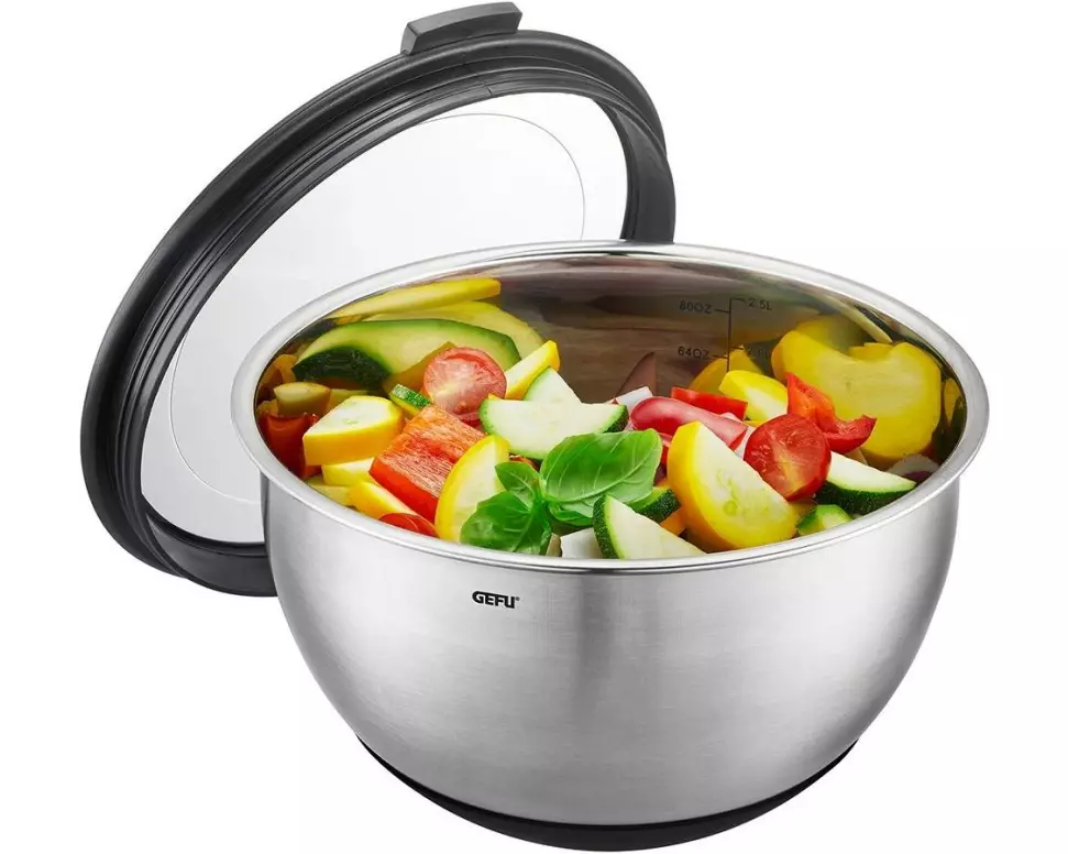 GEFU Rührschüssel Muovo 2.5 l, Schwarz/Silber