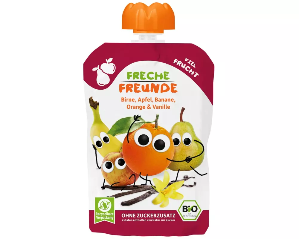 Freche Freunde Quetschbeutel Birne, Apfel, Banane, Orange & Vanille 100 g