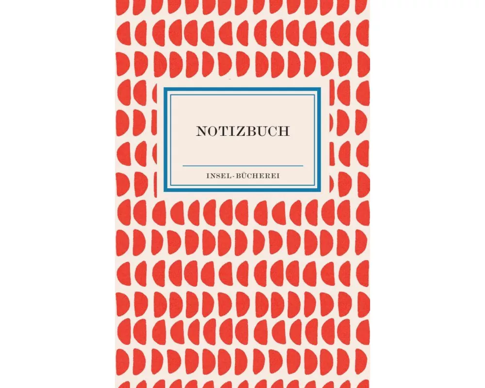 Notizbuch Insel-Bücherei »Korallenrote Halbkreise retro«