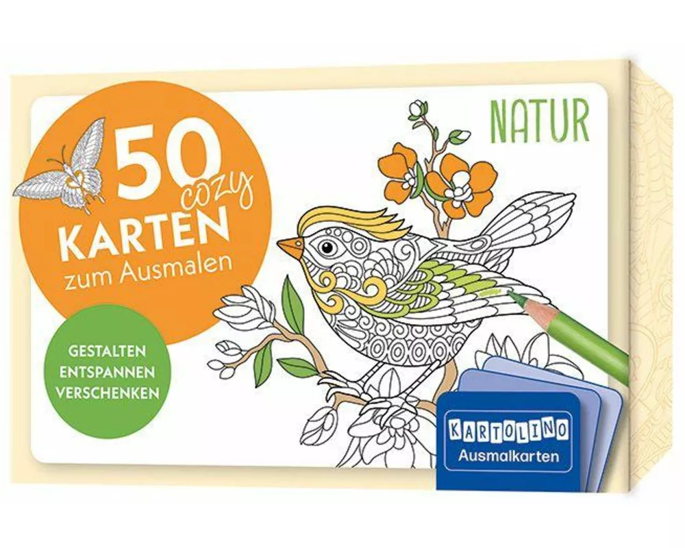 50 cozy Karten zum Ausmalen – Natur