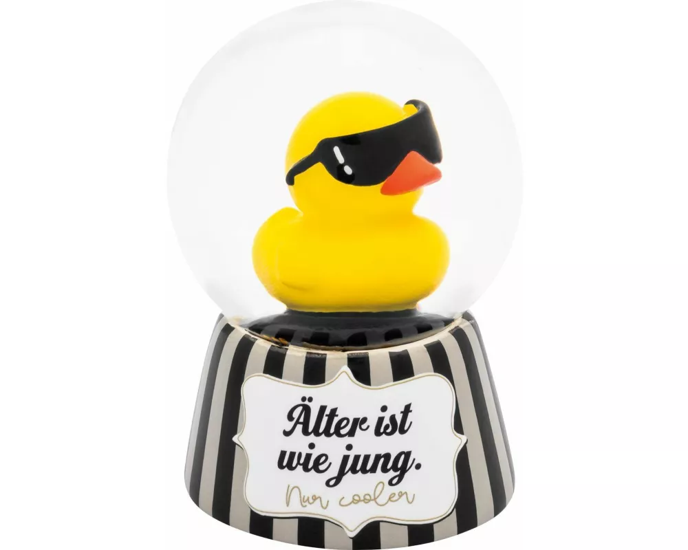 Sheepworld Traumkugel mit Motiv Ente und Spruch "Älter"