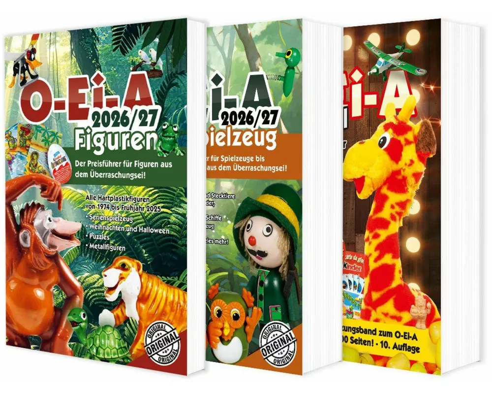 Das O-Ei-A 3er Bundle 2026/27 - O-Ei-A Figuren, O-Ei-A Spielzeug und O-Ei-A Spezial im 3er-Pack mit rund 7,00 EUR Preisvorteil gegenüber Einzelkauf!