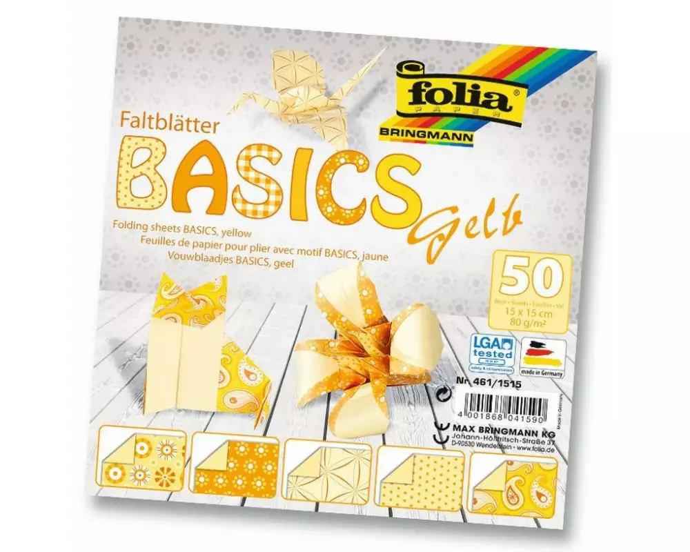 Folia Faltblätter Basics Gelb