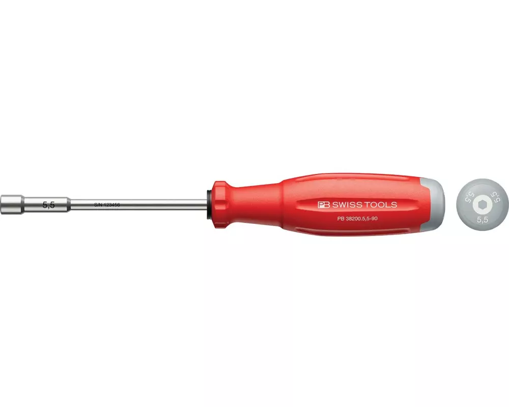PB Swiss Tools Steckschlüssel-Schraubenzieher PB 38200.5.5-90 5.5 mm Rot