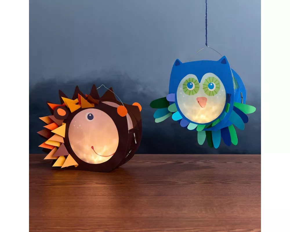 Bastelset - Klammerlaternen Eule & Igel