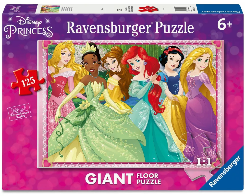 Ravensburger Kinderpuzzle 09789 - Die Disney Prinzessinnen – großes Bodenpuzzle mit 125 Puzzleteilen, für Puzzle-Freunde und Disney-Fans ab 6 Jahren