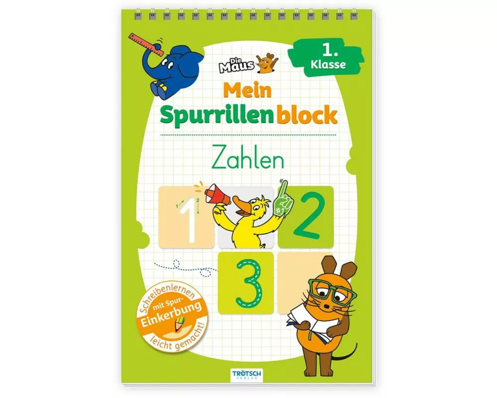 TRÖTSCH - Die Maus Mein Spurrillenblock Zahlen Übungsbuch
