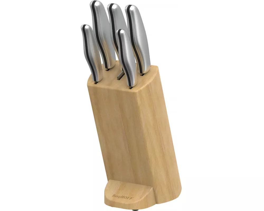 BergHOFF Messerblock-Set mit Messer Entity 6-teilig Braun/Silber