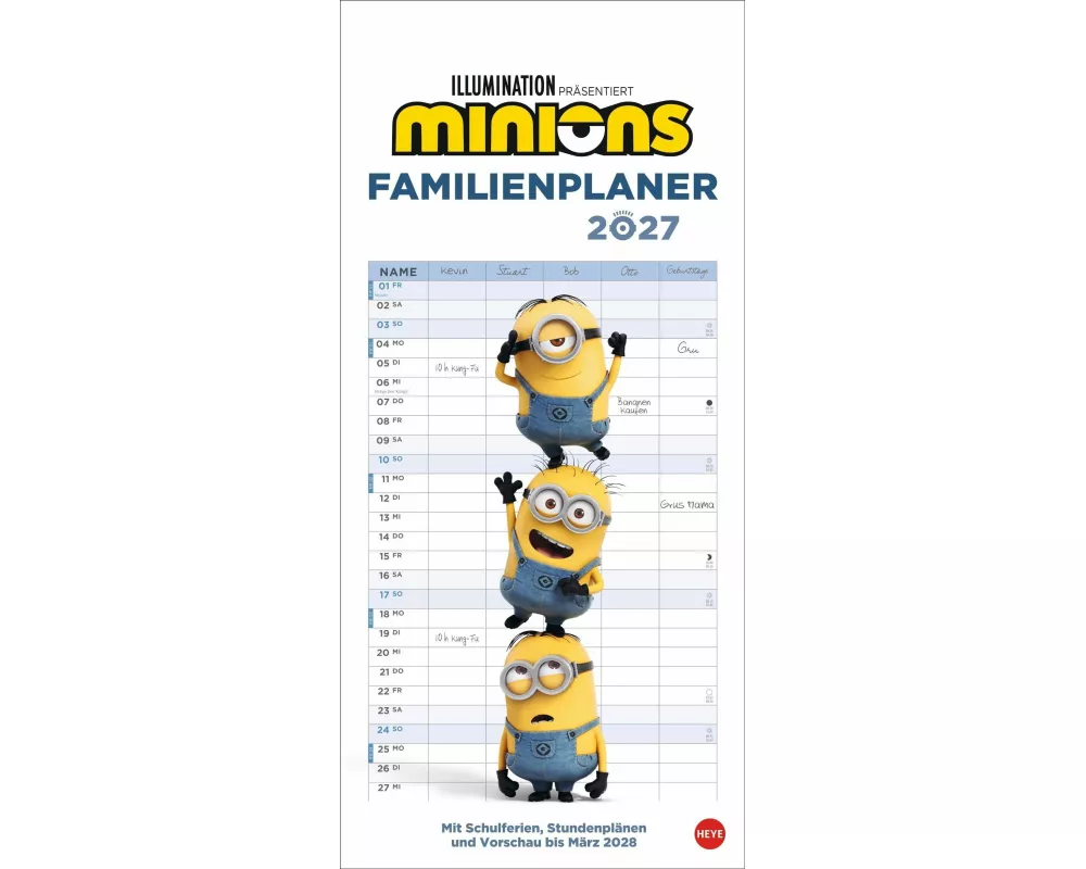 Minions Familienplaner 2027