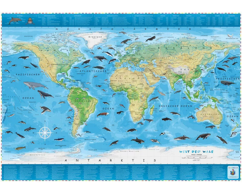 COLUMBUS Kinderweltkarte Welt der Wale
