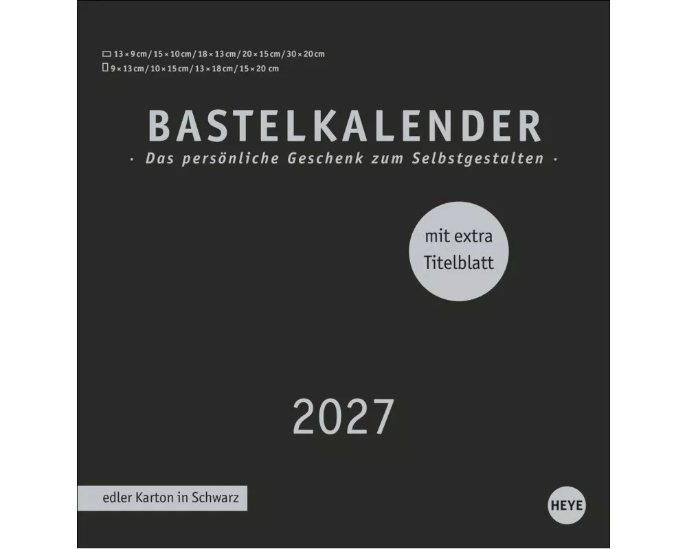 Premium-Bastelkalender schwarz groß 2027