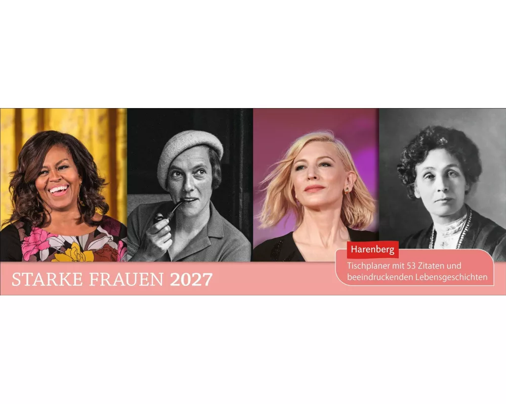Starke Frauen Premium-Tischplaner 2027 - Tischplaner mit 53 Zitaten und beeindruckenden Lebensgeschichten