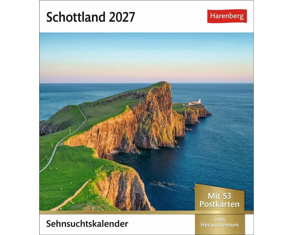 Schottland Sehnsuchtskalender 2027 - Wochenkalender mit 53 Postkarten