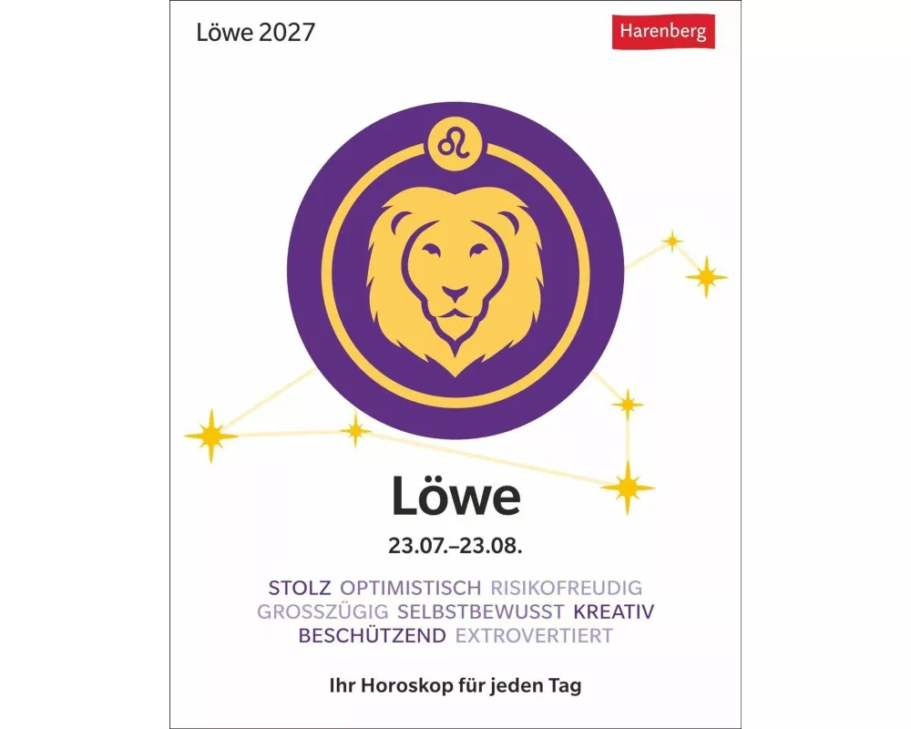 Löwe Sternzeichenkalender 2027 - Tagesabreißkalender - Ihr Horoskop für jeden Tag