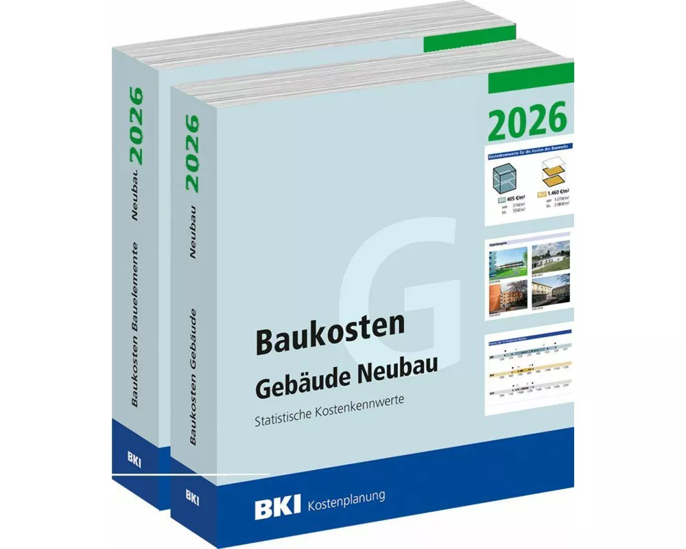 BKI Baukosten Gebäude + Bauelemente Neubau 2026 - Kombi Teil 1-2