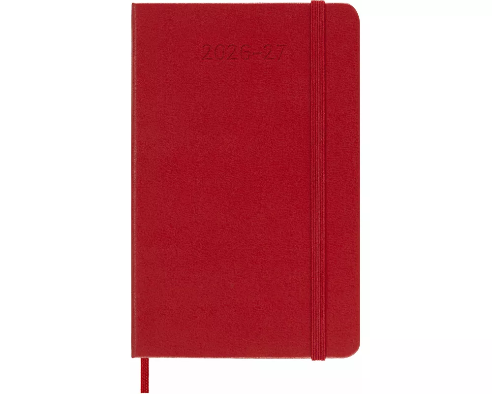 Moleskine 18 Monate Wochen Notizkalender 2026/2027, P/A6, 1 Wo = 1 Seite, Rechts linierte Seite, Fester Einband, Scharlachrot