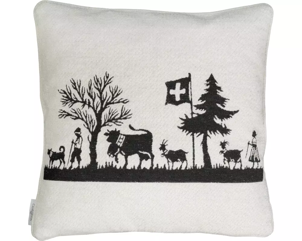 Casa Leon Kissenhülle Swiss Scherenschnitt 45 x 45 cm, Beige