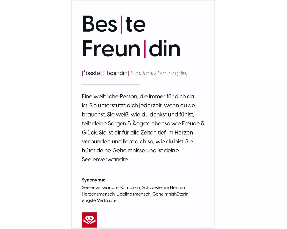 Definition Beste Freundin: Das perfekte Geschenk für deine Seelenverwandte