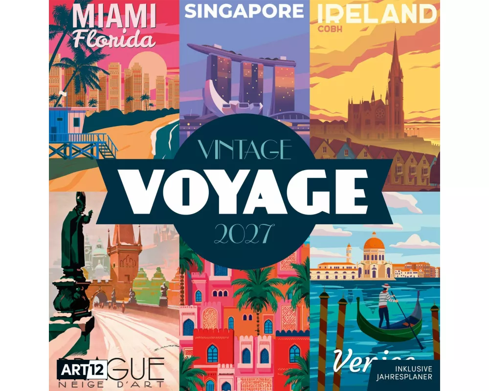 Vintage Voyage Kalender 2027 - 30x30 - Art12
