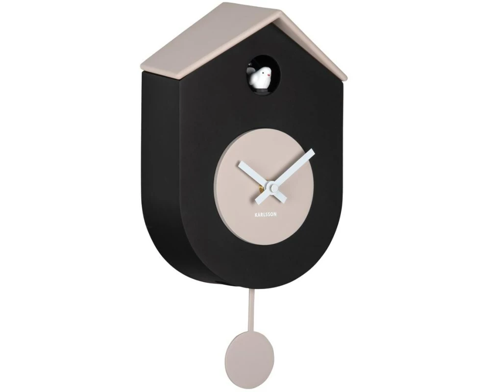 KARLSSON Wanduhr Kuckuck Grato 17.5 x 33.2, Black/Grey