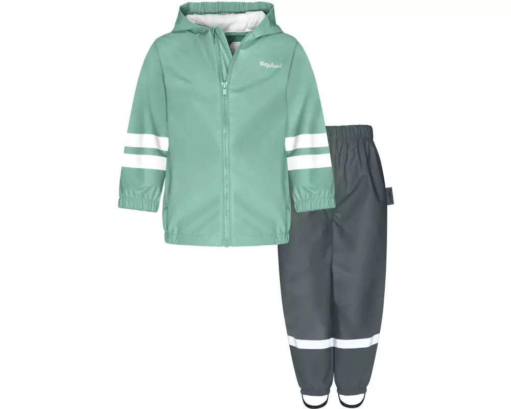 Playshoes Regen-Set Halbhose Basic Gr. 116, Grün/Grau